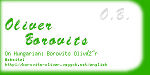 oliver borovits business card